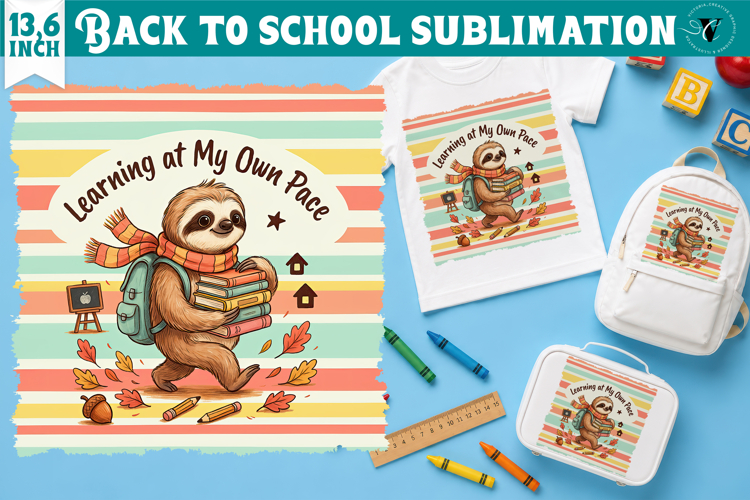 Back to School Sublimation | Cute sloth Classroom design