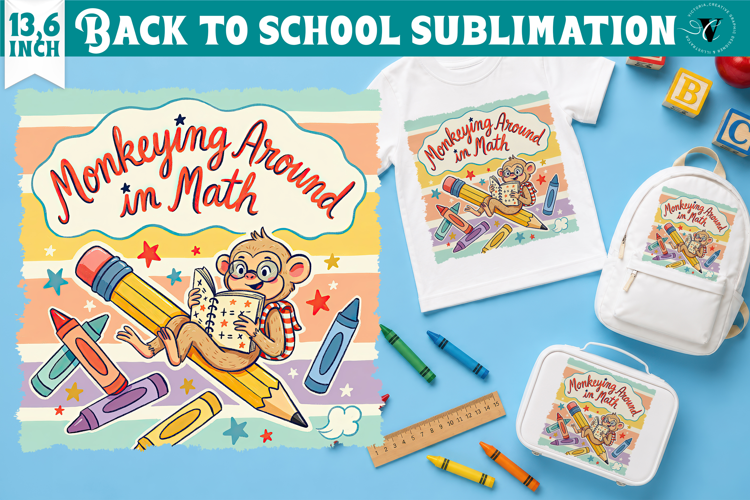 Back to School Sublimation | Cute monkey Classroom design