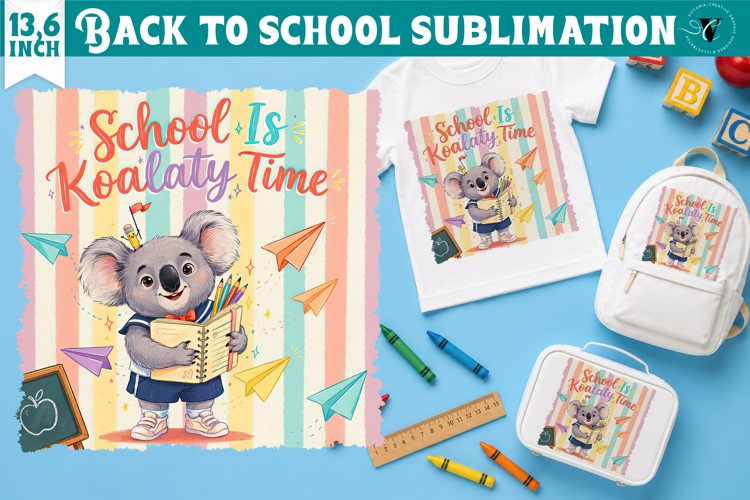 Back to School Sublimation | Cute koala Classroom design