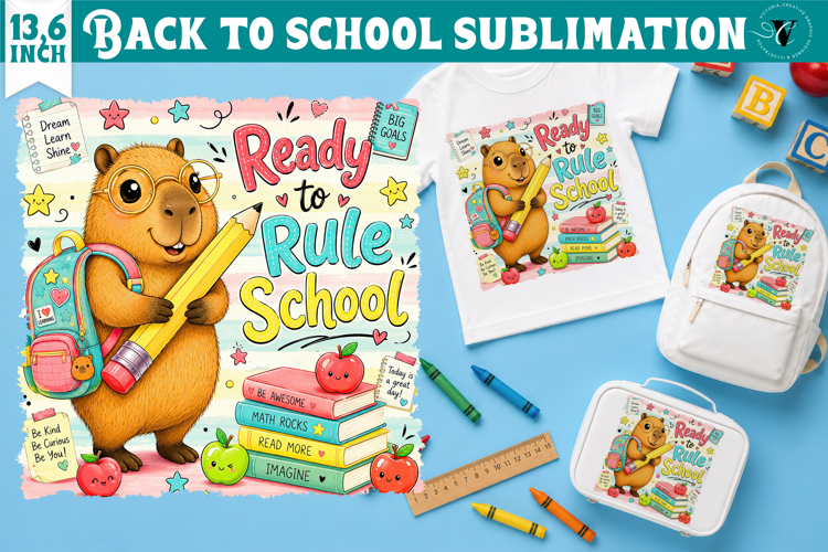 Back to School Sublimation | Cute Capibara Classroom design