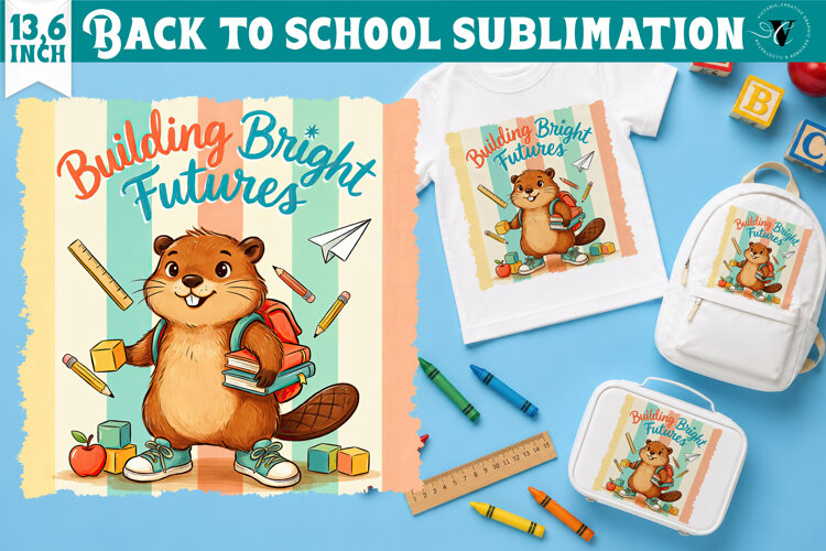 Back to School Sublimation | Cute animal Classroom design example image 1