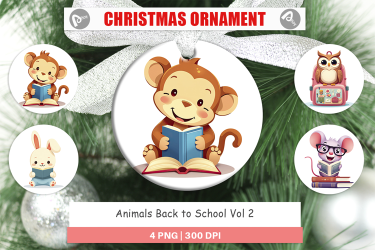 Ornament Back to School Animals