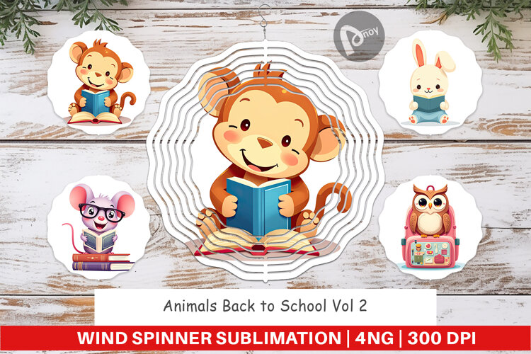 Wind Spinner Back to School Animals example image 1