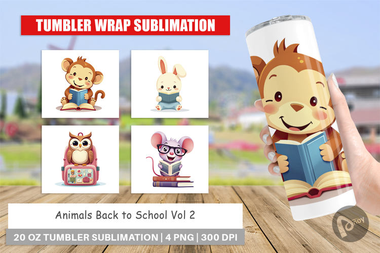 Tumbler Back to School Animals