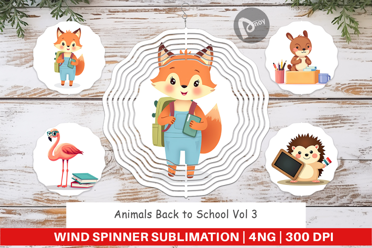 Wind Spinner Back to School Animals