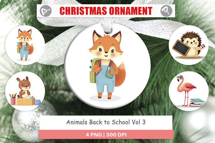 Ornament Back to School Animals example image 1