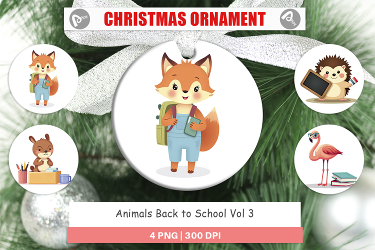 Ornament Back to School Animals