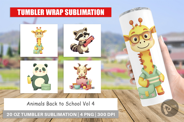 Tumbler Back to School Animals