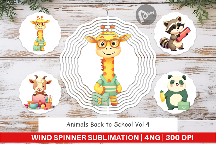 Wind Spinner Back to School Animals