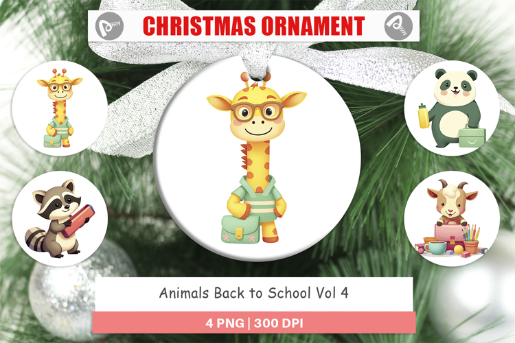 Ornament Back to School Animals