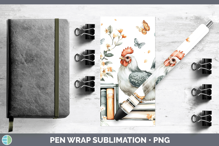 Animals Bookshelf Chicken Pen Wrap Sublimation Pen Designs