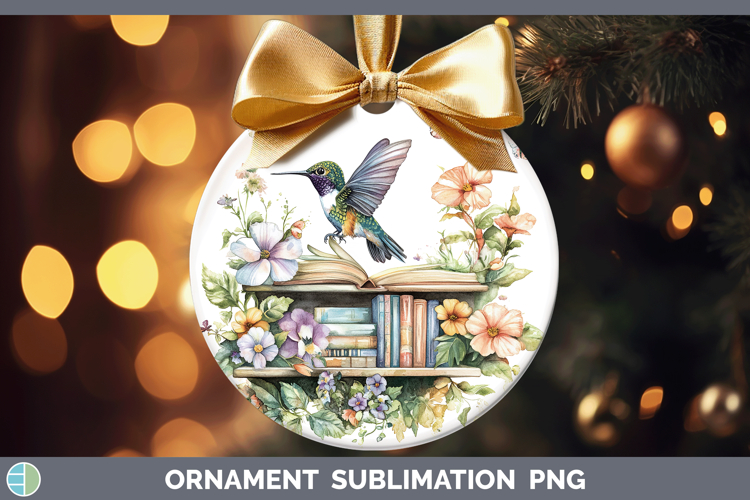 Animals Bookshelf Hummingbird Ornament Sublimation Bauble De