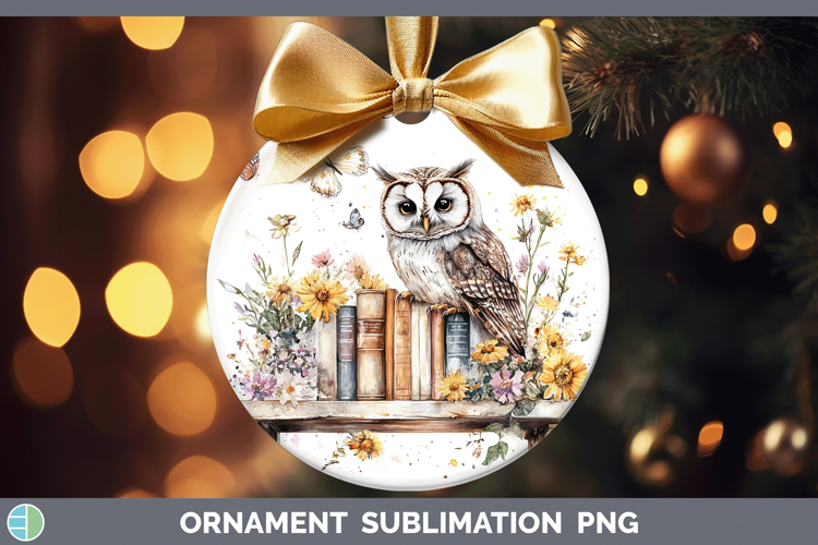 Animals Bookshelf Owl Ornament Sublimation Bauble Designs