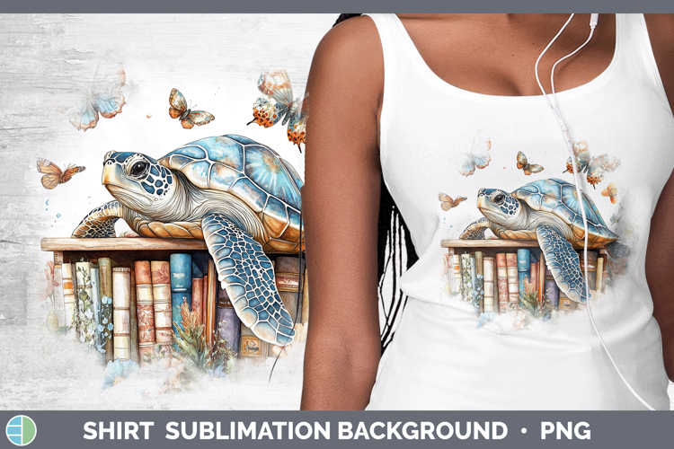 Animals Bookshelf Sea Turtle Shirt Sublimation Background De
