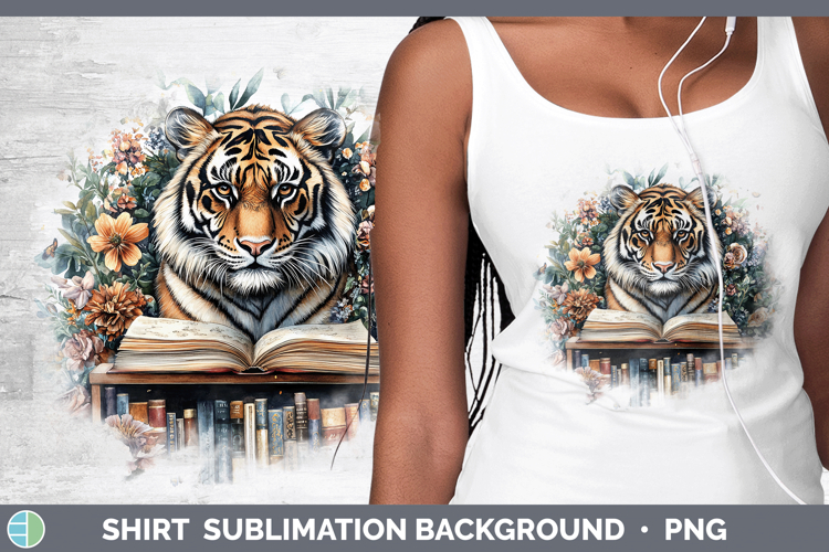 Animals Bookshelf Tiger Shirt Sublimation Background Designs