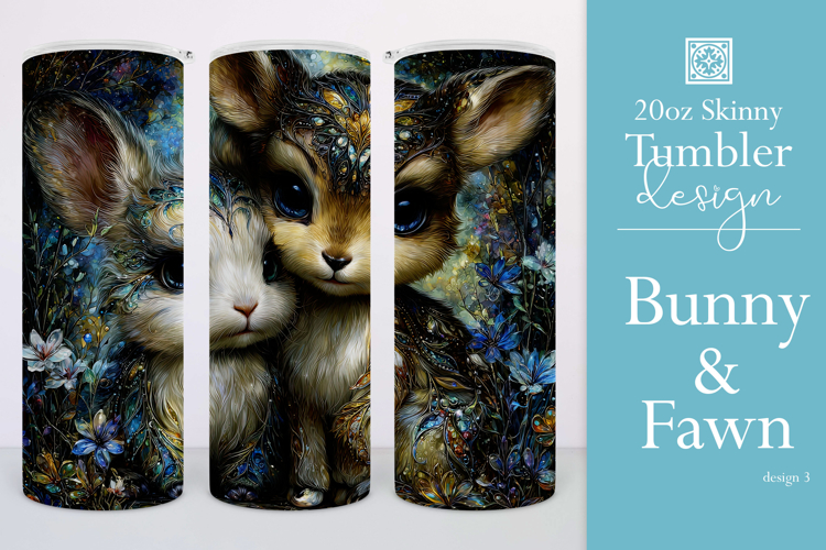 Animal Tumbler Wrap, Bunny x Fawn Sublimation, s3