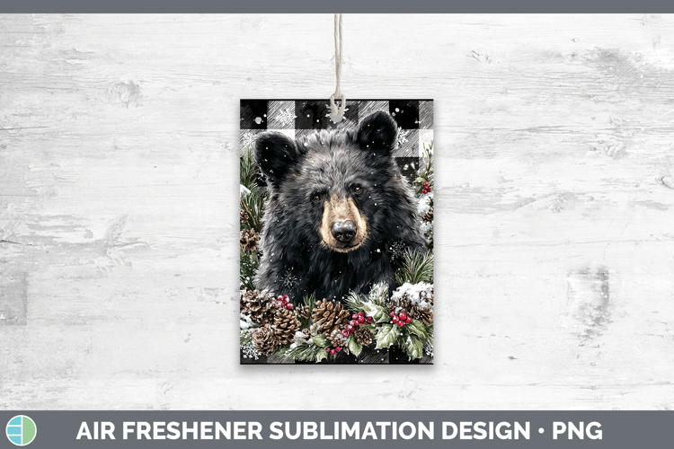 Bear Animals Checker Christmas Air Freshener Sublimation Des