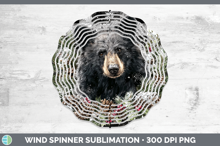 Bear Animals Checker Christmas Wind Spinner Sublimation Desi