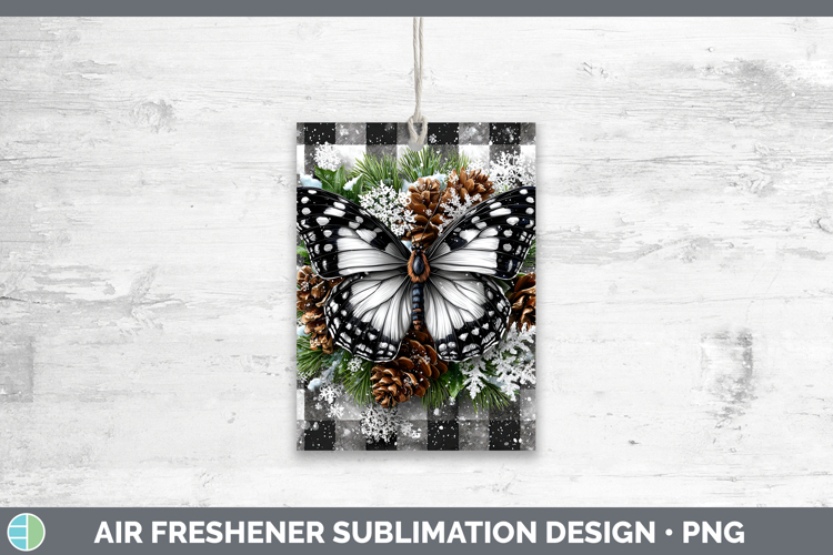 Butterfly Animals Checker Christmas Air Freshener Sublimatio