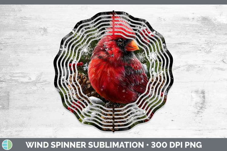 Cardinal Animals Checker Christmas Wind Spinner Sublimation