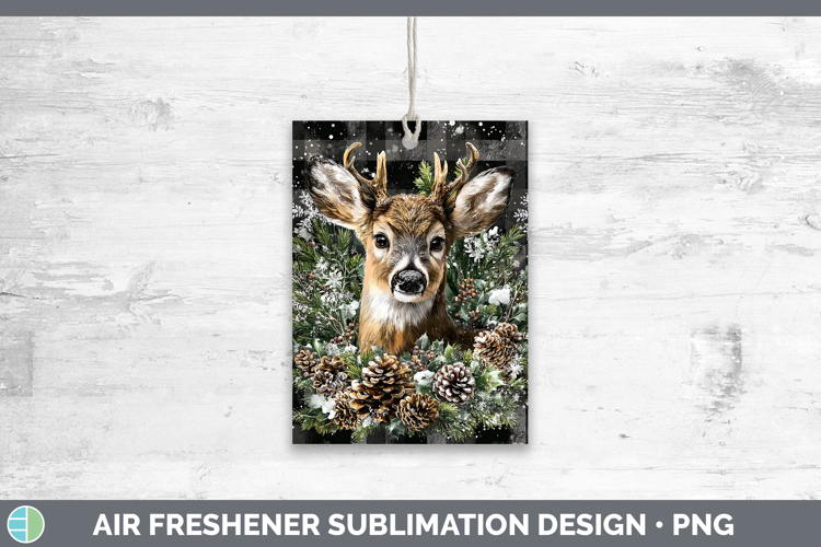 Deer Animals Checker Christmas Air Freshener Sublimation Des