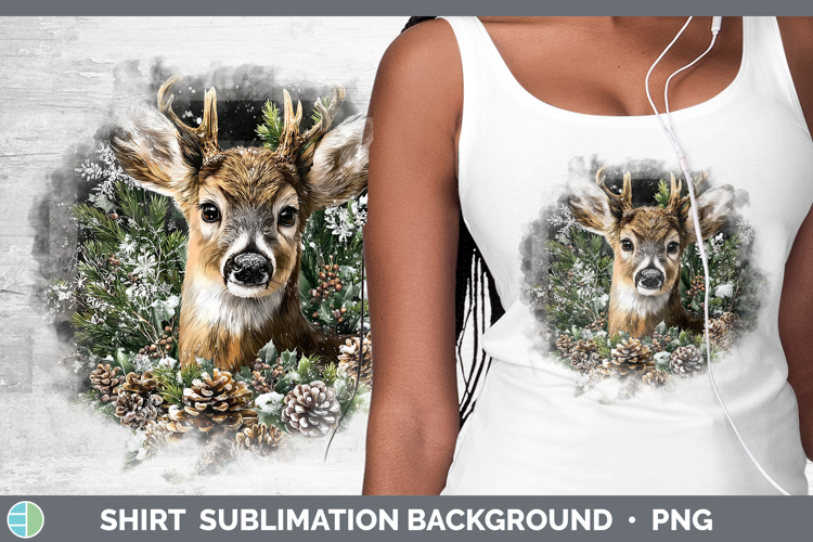 Deer Animals Checker Christmas Shirt Sublimation Design