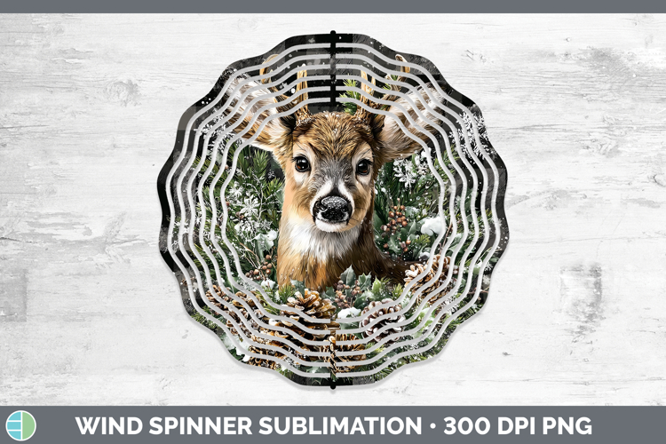 Deer Animals Checker Christmas Wind Spinner Sublimation Desi