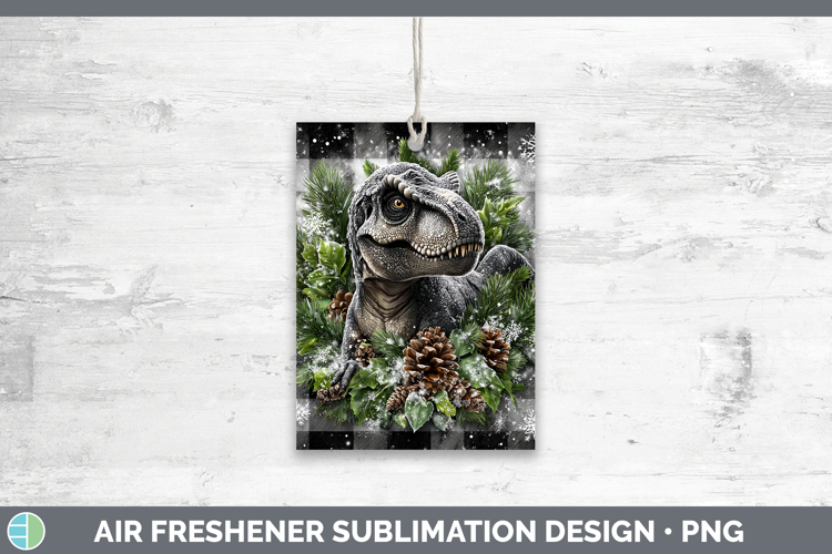 Dinosaur Animals Checker Christmas Air Freshener Sublimation