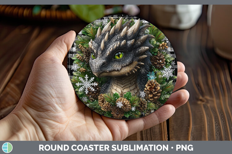 GorgeousAnimals Checker Christmas Round Coaster design.