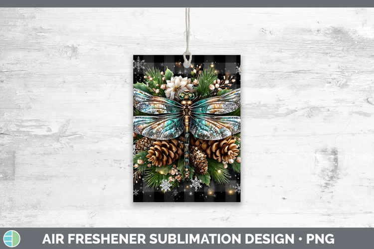 Dragonfly Animals Checker Christmas Air Freshener Sublimatio