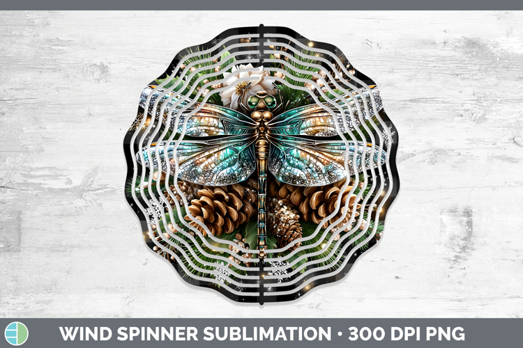 Dragonfly Animals Checker Christmas Wind Spinner Sublimation