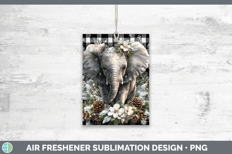 Elephant Animals Checker Christmas Air Freshener Sublimation