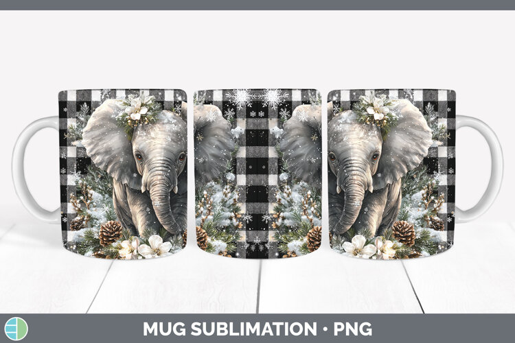 GorgeousAnimals Checker Christmas Mug Wrap design.