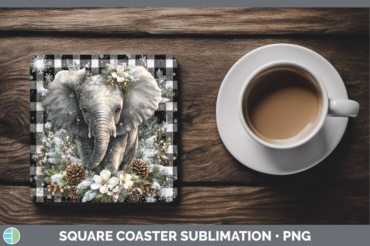 GorgeousAnimals Checker Christmas Square Coaster design.