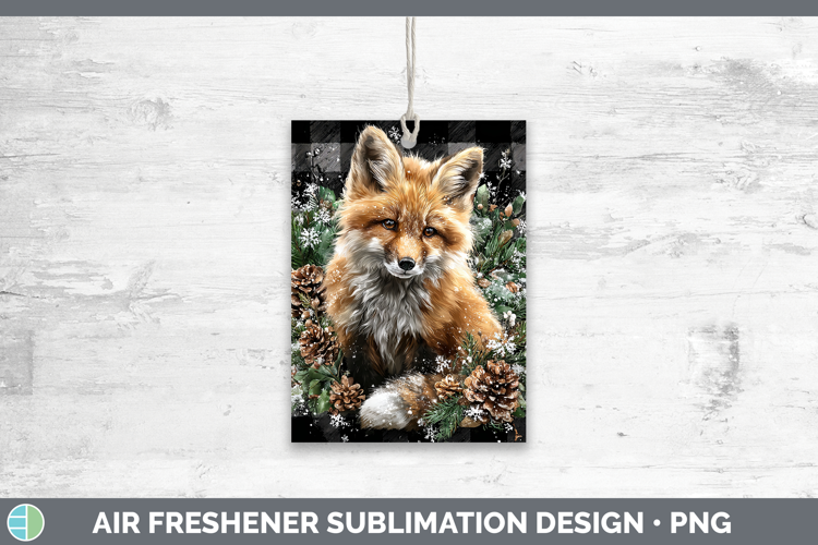 Fox Animals Checker Christmas Air Freshener Sublimation Desi