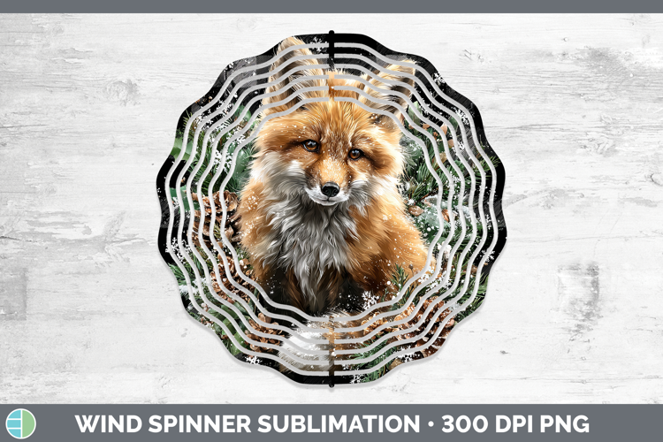 Fox Animals Checker Christmas Wind Spinner Sublimation Desig