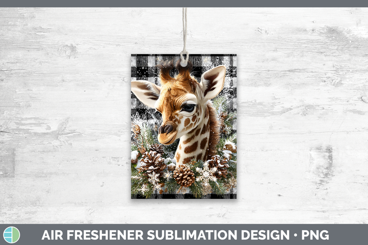 Giraffe Animals Checker Christmas Air Freshener Sublimation
