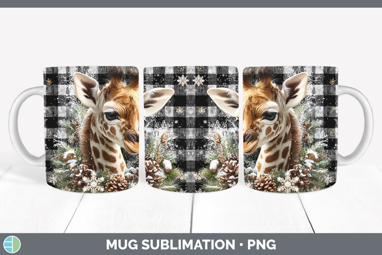 GorgeousAnimals Checker Christmas Mug Wrap design.