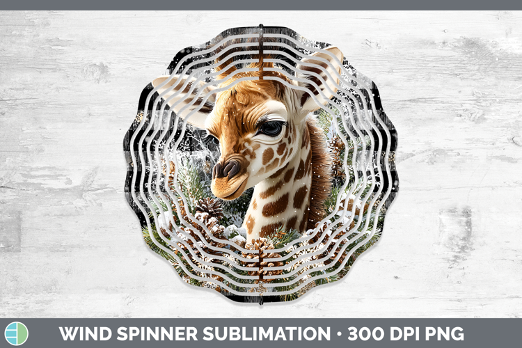 Giraffe Animals Checker Christmas Wind Spinner Sublimation D