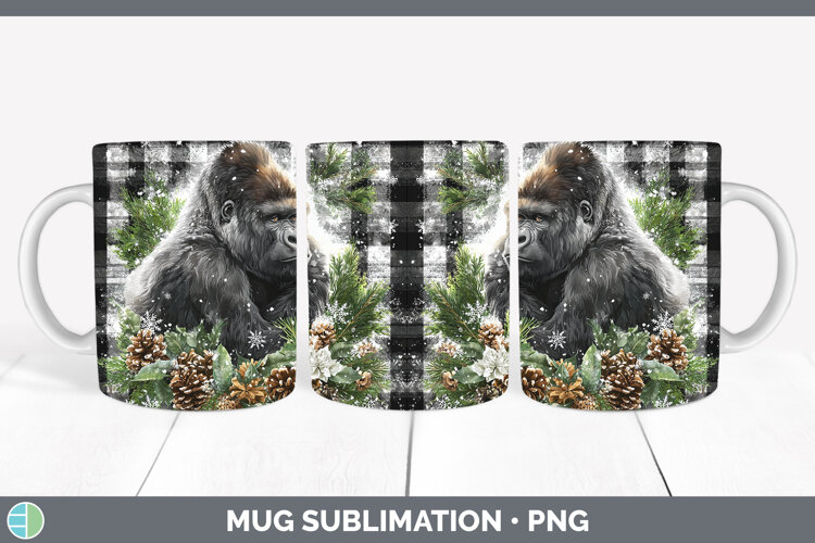 GorgeousAnimals Checker Christmas Mug Wrap design.