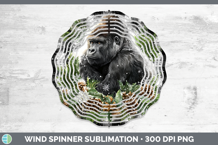 Gorilla Animals Checker Christmas Wind Spinner Sublimation D