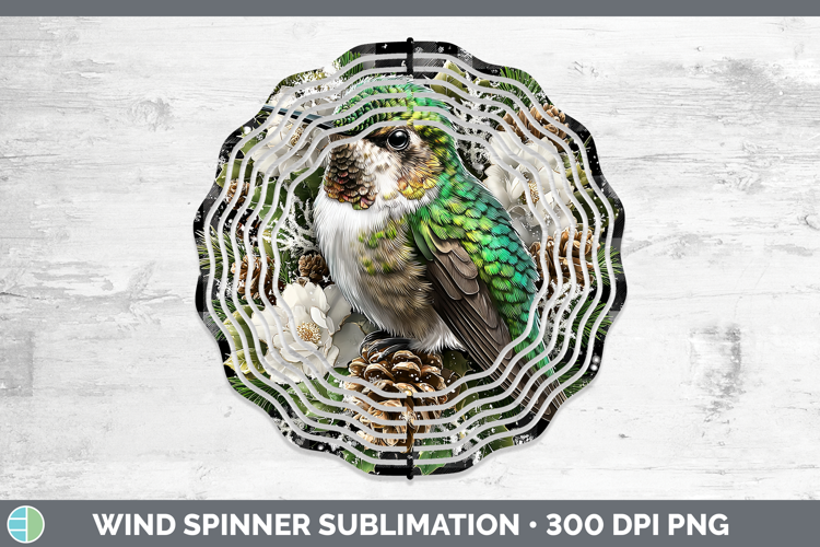 Hummingbird Animals Checker Christmas Wind Spinner Sublimati