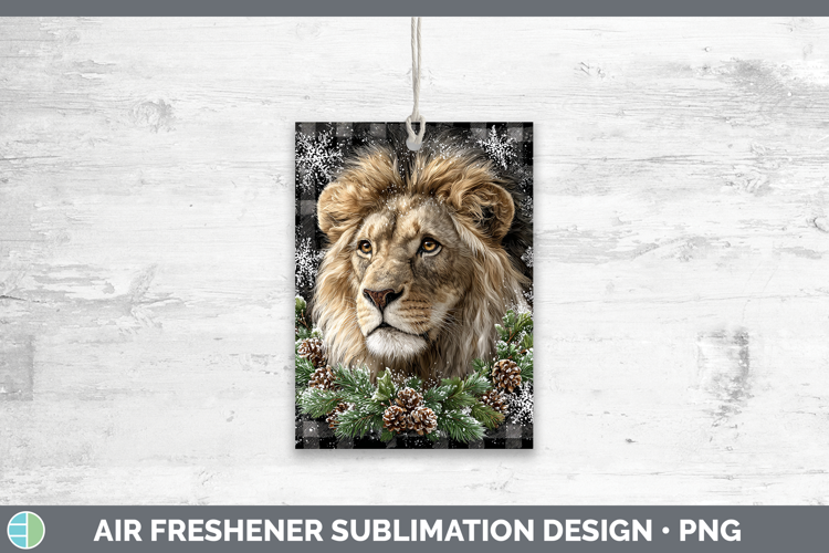 Lion Animals Checker Christmas Air Freshener Sublimation Des