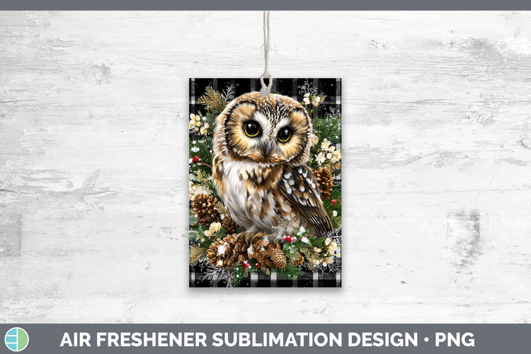 Owl Animals Checker Christmas Air Freshener Sublimation Desi