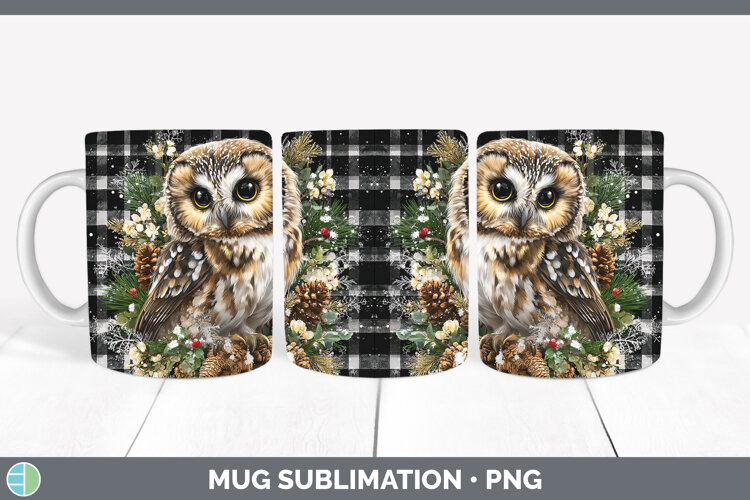GorgeousAnimals Checker Christmas Mug Wrap design.