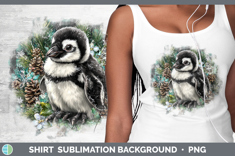 Penguin Animals Checker Christmas Shirt Sublimation Design
