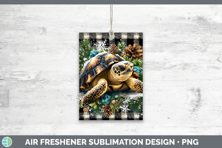 Sea Turtle Animals Checker Christmas Air Freshener Sublimati