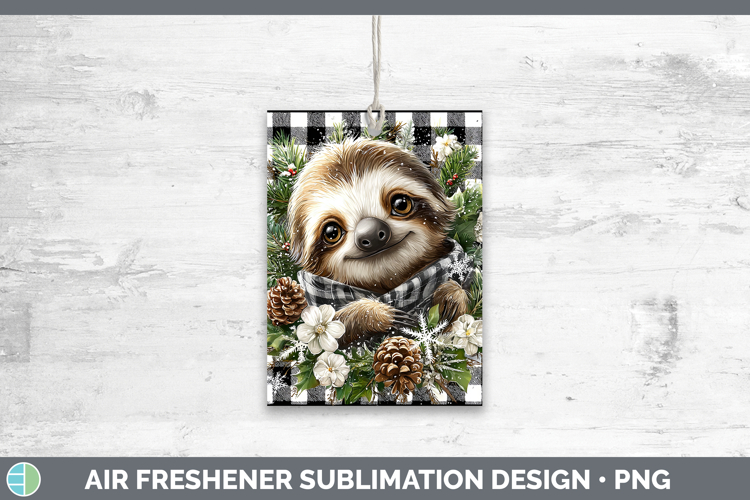 Sloth Animals Checker Christmas Air Freshener Sublimation De
