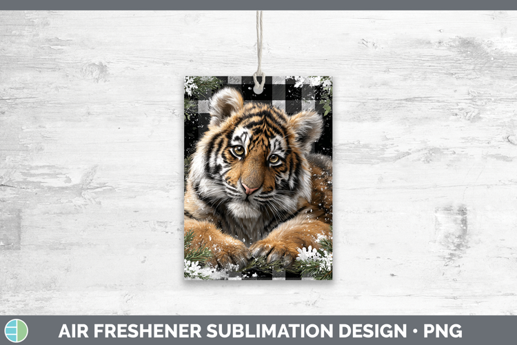Tiger Animals Checker Christmas Air Freshener Sublimation De