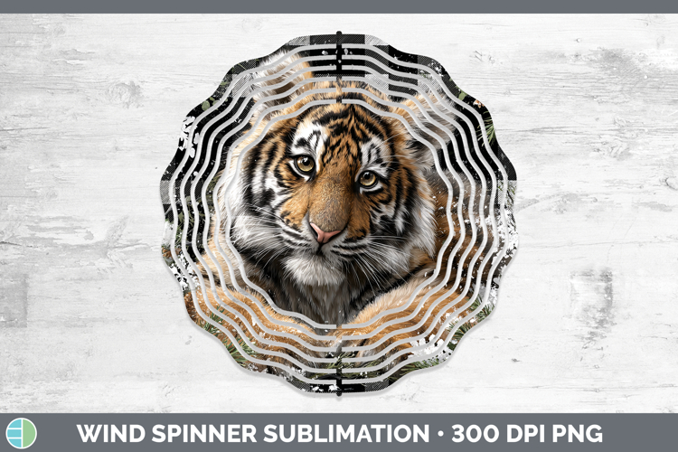 Tiger Animals Checker Christmas Wind Spinner Sublimation Des
